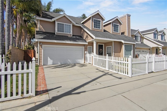 view of front of property featuring a garage