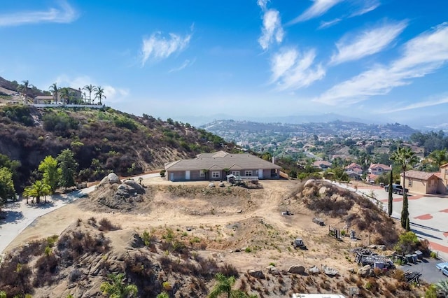 bird's eye view with a mountain view