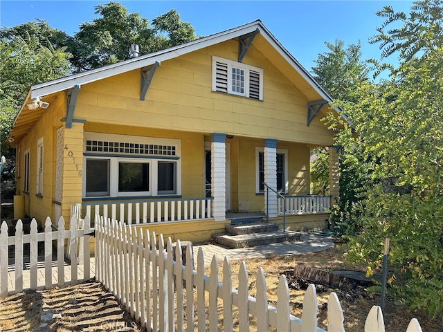 bungalow-style house featuring a porch