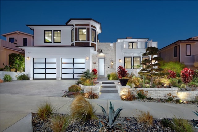 contemporary house featuring a garage