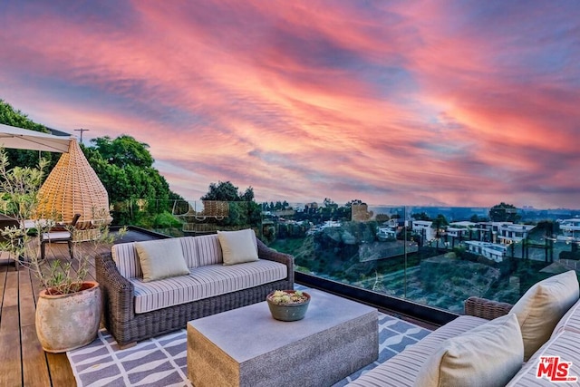 view of deck at dusk