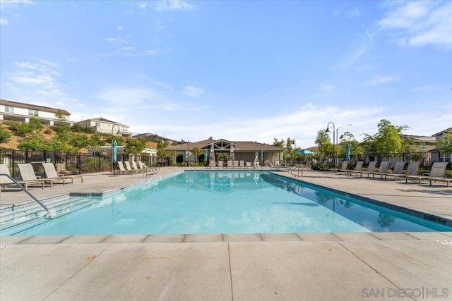 view of pool featuring a patio area