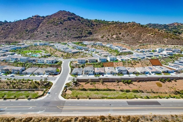 aerial view with a mountain view