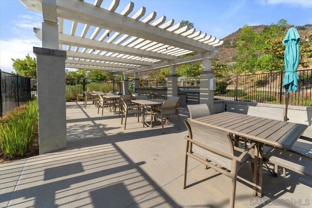 view of patio with a pergola