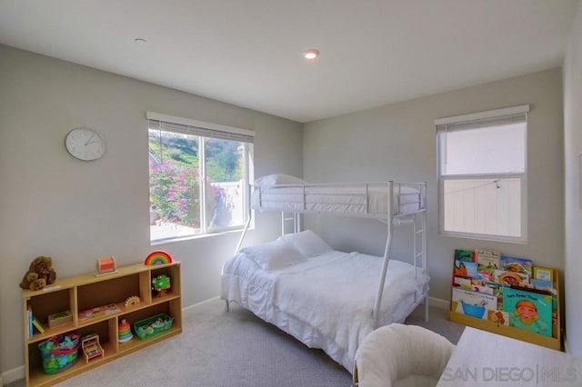 bedroom with carpet floors