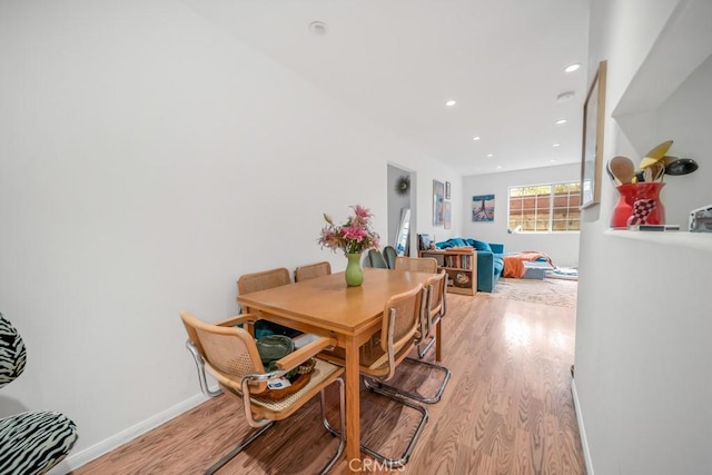 dining room featuring light wood-type flooring