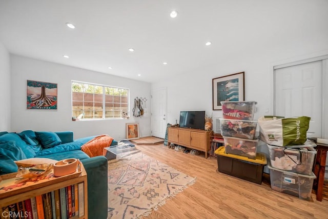 living room featuring light hardwood / wood-style floors