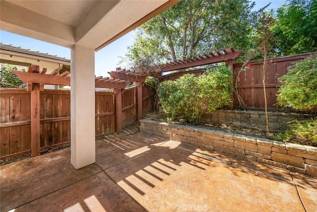 view of patio with a pergola