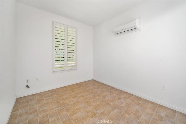 empty room with a wall mounted air conditioner