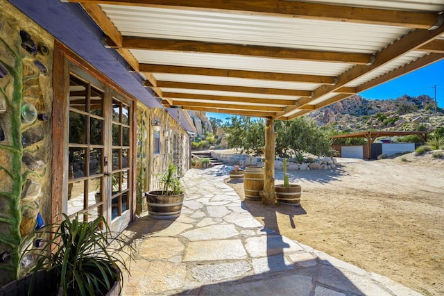 view of patio featuring french doors