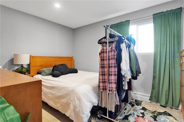 bedroom featuring light hardwood / wood-style flooring