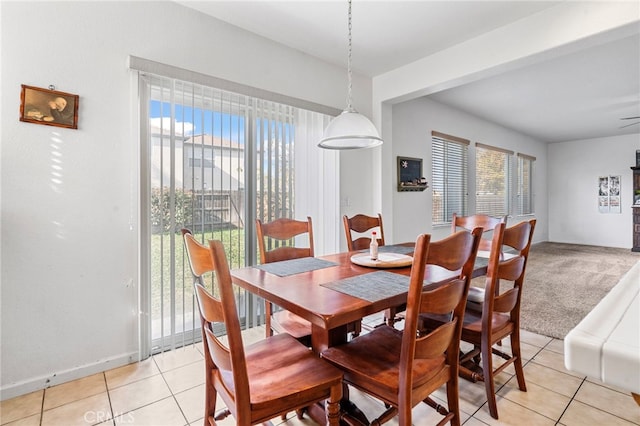 view of tiled dining space