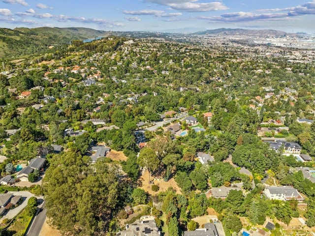 drone / aerial view with a mountain view