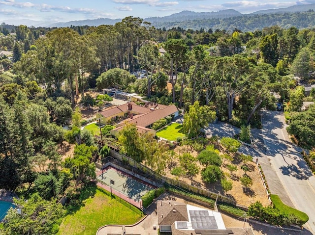 bird's eye view featuring a mountain view