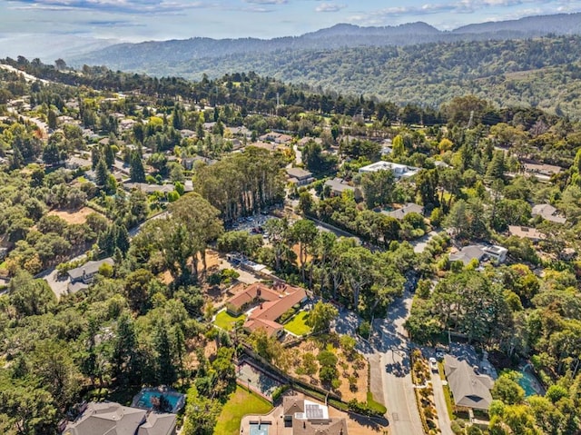 drone / aerial view with a mountain view