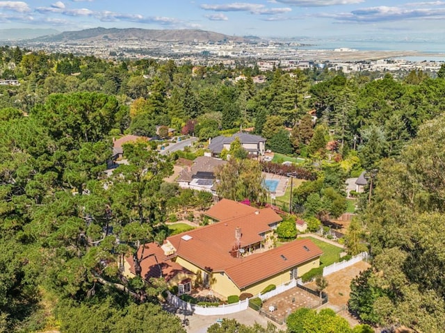 bird's eye view featuring a mountain view