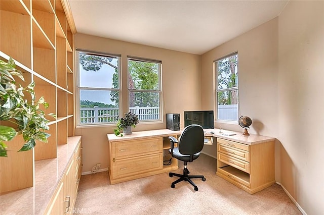 view of carpeted office