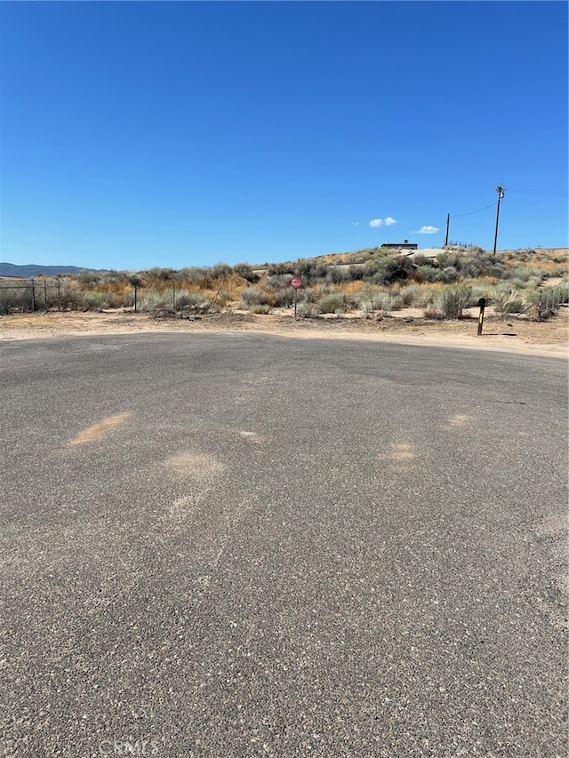 view of road with a rural view