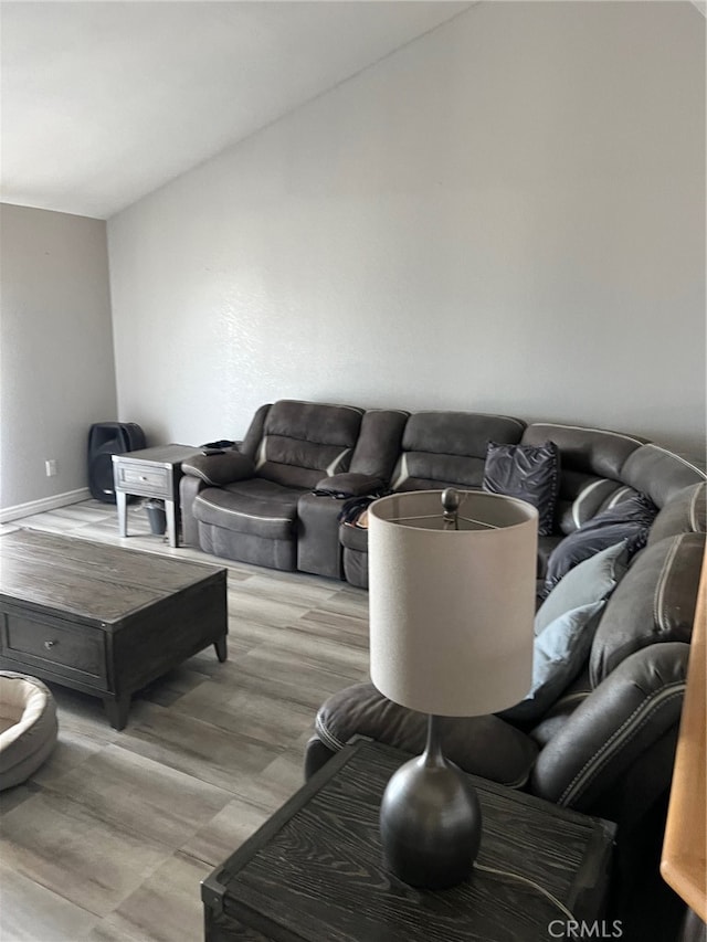 living room with light wood-type flooring