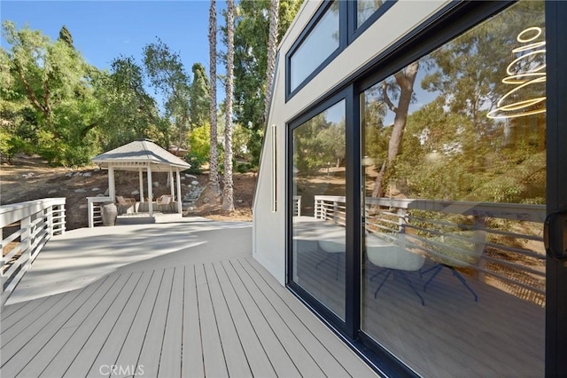 deck with a gazebo