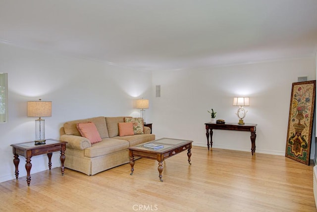 living room featuring light hardwood / wood-style flooring