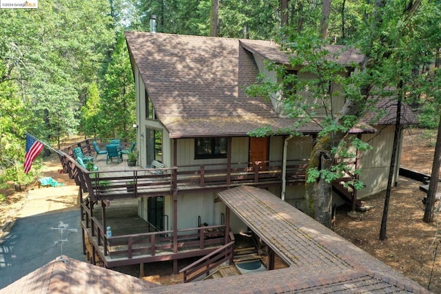 view of dock with a wooden deck