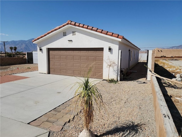 exterior space with a mountain view