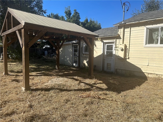 exterior space featuring a gazebo