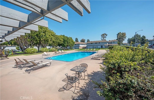 view of pool featuring a patio area