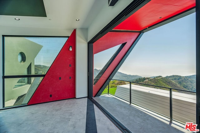 balcony with a mountain view