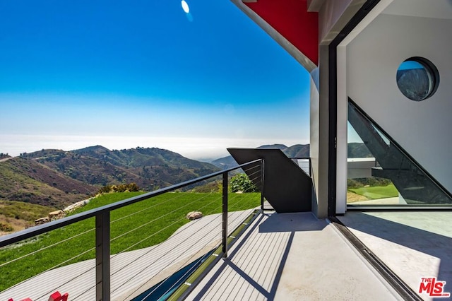 balcony with a mountain view