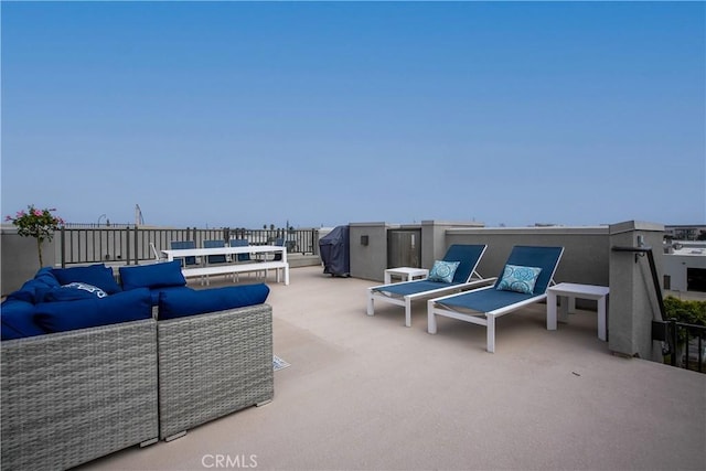 view of patio / terrace featuring an outdoor living space