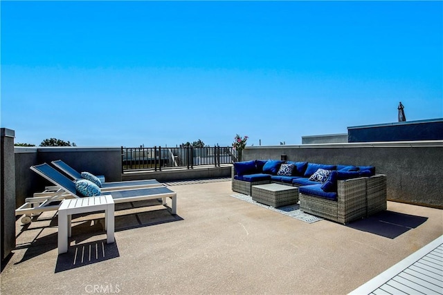 view of patio / terrace featuring an outdoor living space