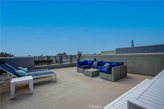 view of patio with an outdoor hangout area