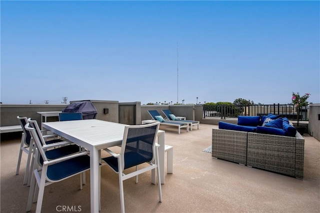 view of patio featuring an outdoor living space