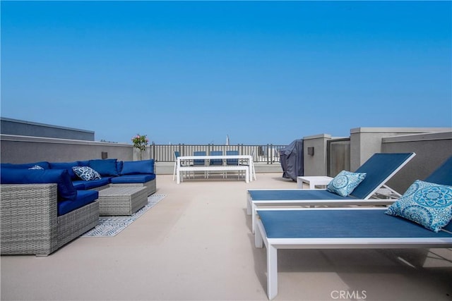 view of patio with an outdoor hangout area