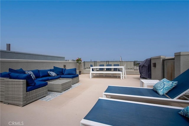 view of patio featuring an outdoor living space