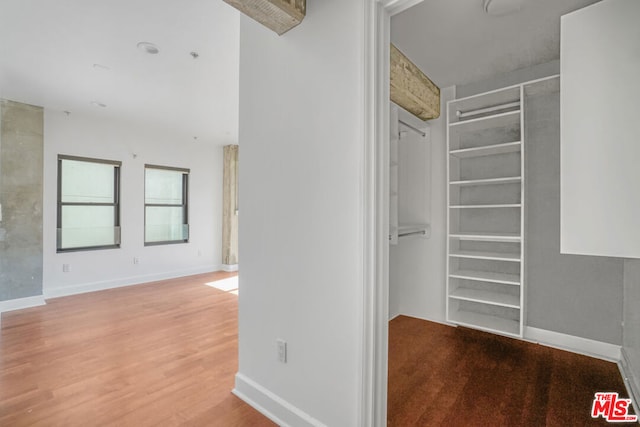 walk in closet featuring hardwood / wood-style flooring