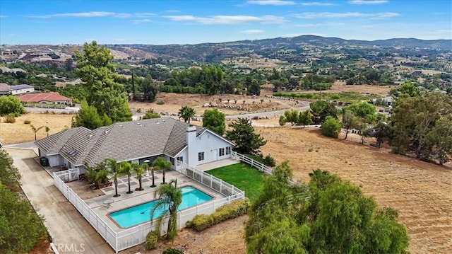 aerial view featuring a mountain view