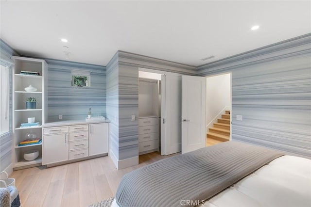 bedroom featuring light hardwood / wood-style flooring