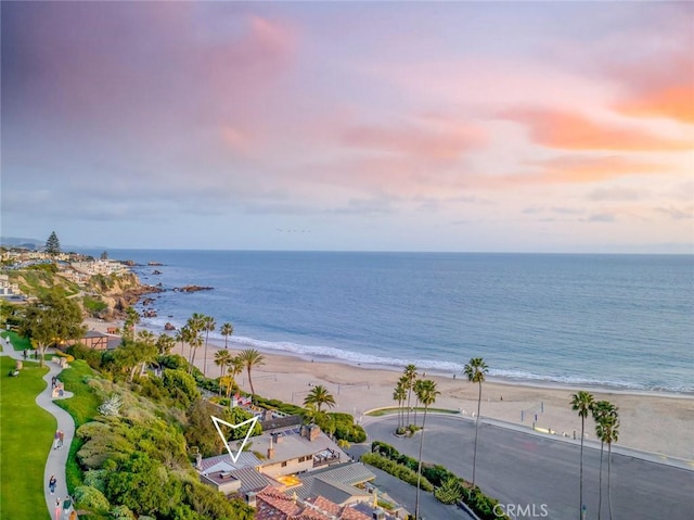 water view featuring a beach view