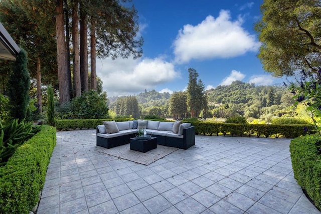 view of patio with an outdoor living space