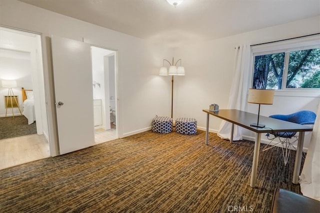 home office featuring hardwood / wood-style flooring