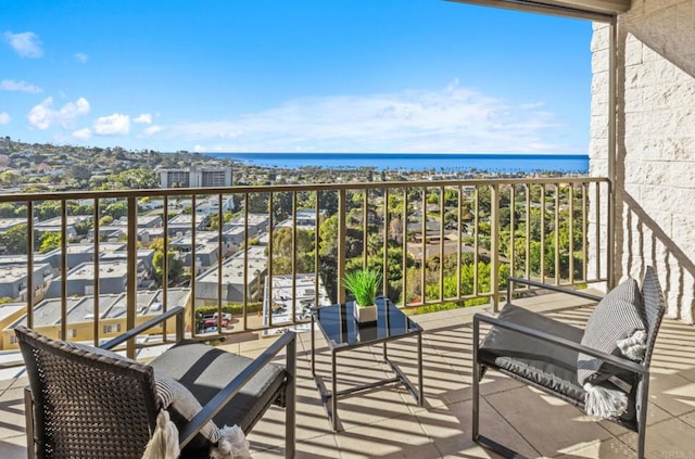 balcony with a water view