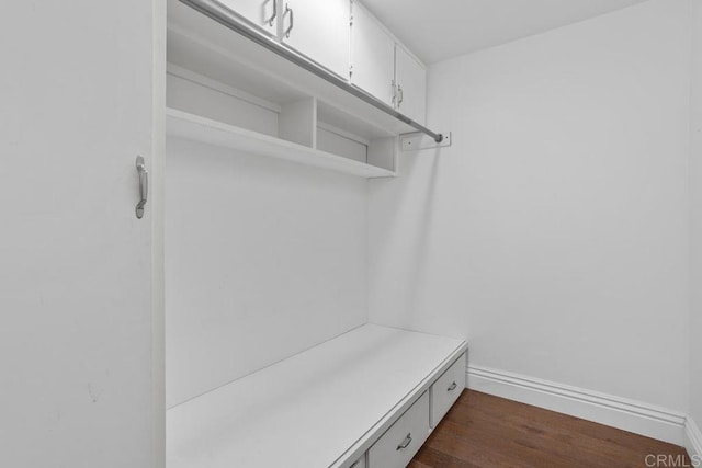 walk in closet featuring dark hardwood / wood-style flooring