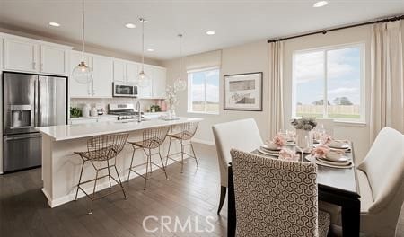 dining room featuring dark hardwood / wood-style floors