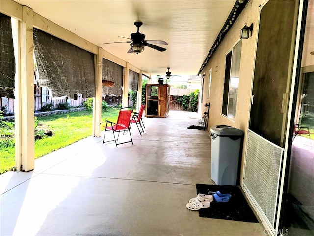 view of patio / terrace with ceiling fan