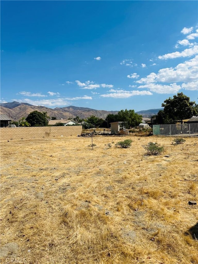 view of yard featuring a mountain view and a rural view