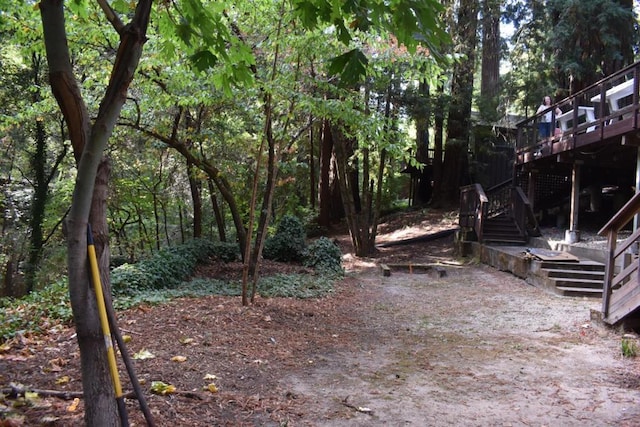 view of yard featuring a deck