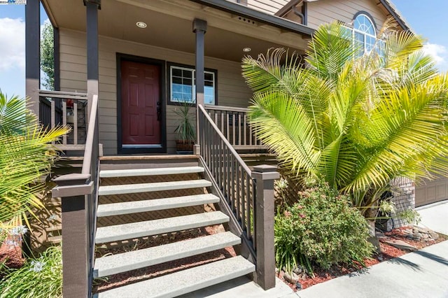 property entrance with a porch